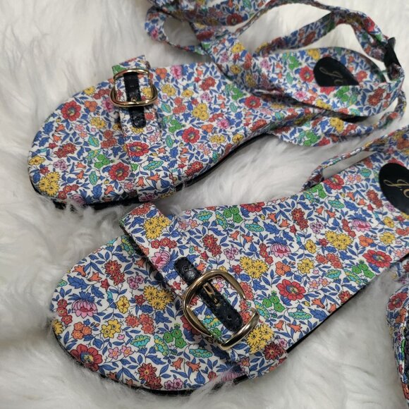 J.Crew Women's Multicolor Floral Print Ankle Strap Strappy Sandals Size 10, NEW - Picture 6 of 9
